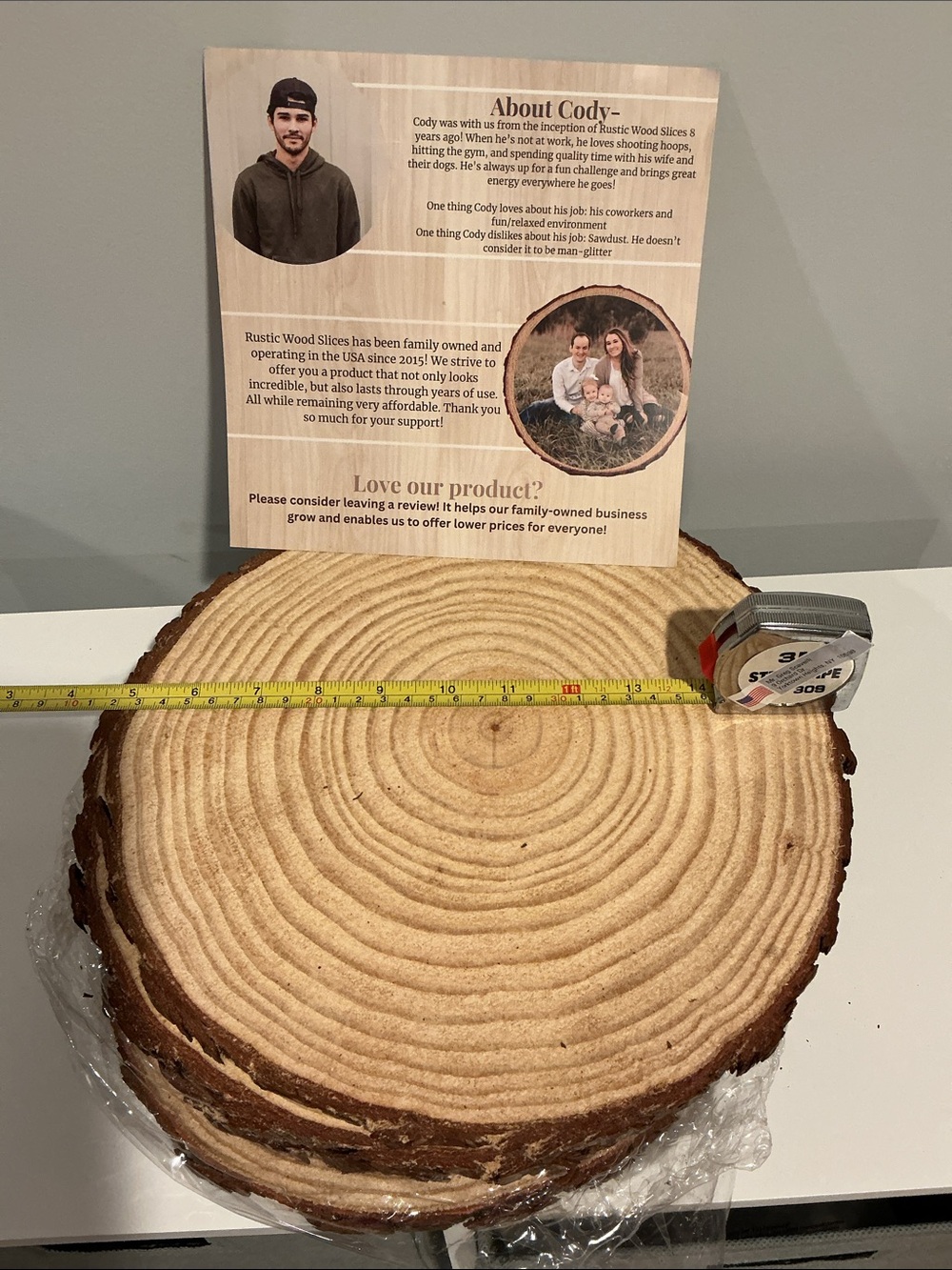 Rustic woods slices   Wooden plates Pack Unfinished Wood 11” New